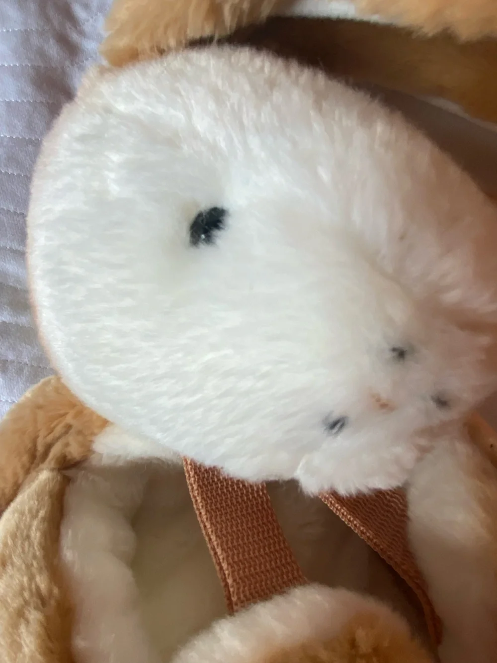 Kids Plush Bunny Backpack Soft Rabbit Bookbag Beige
